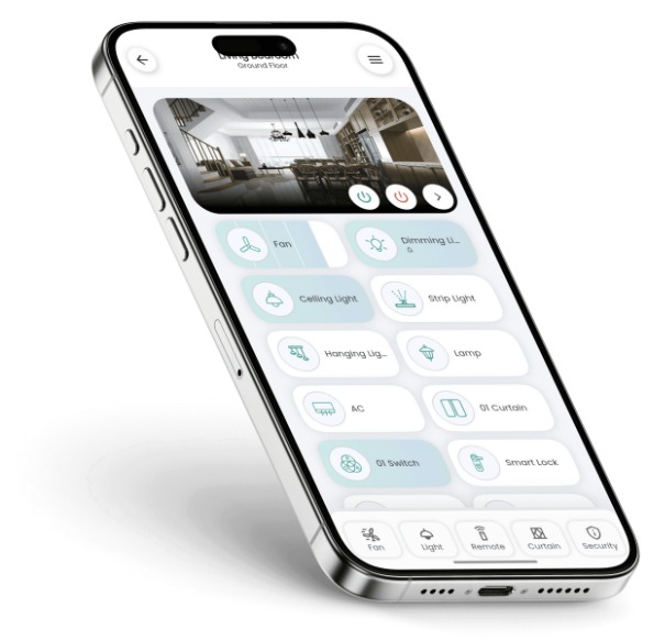 SmartNode app lighting control on a phone